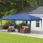 Carpa Plegable 6x3 m con Altura Ajustable en 3 Niveles Bolsa de Transporte Anti-UV y Marco de Acero Azul