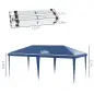 Carpa Plegable 6x3 m con Altura Ajustable en 3 Niveles Bolsa de Transporte Anti-UV y Marco de Acero Azul
