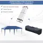Carpa Plegable 6x3 m con Altura Ajustable en 3 Niveles Bolsa de Transporte Anti-UV y Marco de Acero Azul