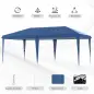 Carpa Plegable 6x3 m con Altura Ajustable en 3 Niveles Bolsa de Transporte Anti-UV y Marco de Acero Azul