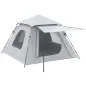 Tienda de Camping Pop-up para 2-3 Personas Impermeable 2000 mm con Bolsa de Trasporte 210x210x150 cm Plata