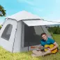 Tienda de Camping Pop-up para 2-3 Personas Impermeable 2000 mm con Bolsa de Trasporte 210x210x150 cm Plata
