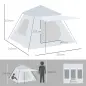Tienda de Camping Pop-up para 2-3 Personas Impermeable 2000 mm con Bolsa de Trasporte 210x210x150 cm Plata