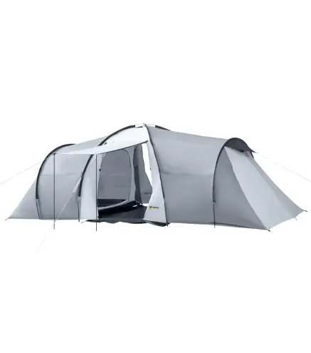 Tienda de Campaña Familiar para 4-6 Personas con 2 Ventanas y Bolsa de Transporte Impermeable Anti-UV 590x245x193cm Gris
