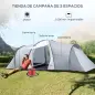 Tienda de Campaña Familiar para 4-6 Personas con 2 Ventanas y Bolsa de Transporte Impermeable Anti-UV 590x245x193cm Gris