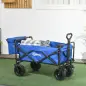 Carro Plegable con Bolsa Térmica Desmontable Longitud y Ángulo del Mango Ajustables y Bolsa de Transporte Azul