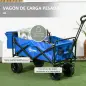 Carro Plegable con Bolsa Térmica Desmontable Longitud y Ángulo del Mango Ajustables y Bolsa de Transporte Azul