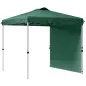 Carpa Plegable de Jardín de 2,5x2,5 m con Altura Ajustable Anti-UV con 1 Pared Lateral y Bolsas de Arena Verde