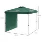 Carpa Plegable de Jardín de 2,5x2,5 m con Altura Ajustable Anti-UV con 1 Pared Lateral y Bolsas de Arena Verde