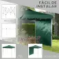 Carpa Plegable de Jardín de 2,5x2,5 m con Altura Ajustable Anti-UV con 1 Pared Lateral y Bolsas de Arena Verde