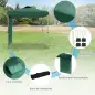 Carpa Plegable de Jardín de 2,5x2,5 m con Altura Ajustable Anti-UV con 1 Pared Lateral y Bolsas de Arena Verde