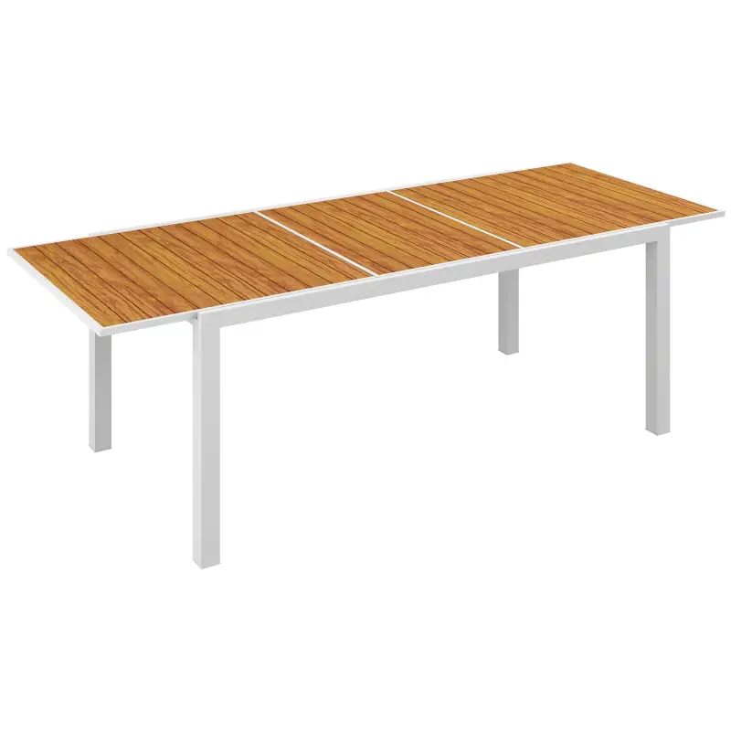 Mesa de Comedor Exterior Rectangular con Marco de Aluminio Carga 50 kg para Terraza Jardín 180/240x94x73 cm Marrón