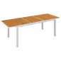 Mesa de Comedor Exterior Rectangular con Marco de Aluminio Carga 50 kg para Terraza Jardín 180/240x94x73 cm Marrón