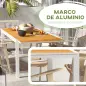 Mesa de Comedor Exterior Rectangular con Marco de Aluminio Carga 50 kg para Terraza Jardín 180/240x94x73 cm Marrón