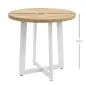 Mesa de Comedor Redonda para 4 Personas Mesa de Cocina con Tablero de Madera y Base de Acero Cruzada Ø80x75 cm Roble