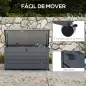 Baúl de Exterior de Acero Galvanizado con 4 Ruedas 2 Asas y 1 Cerradura con Llave 120x62x66 cm Gris Oscuro