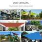 Toldo Vela Rectangular 4x6 m con Anti-UV Anillas de Acero Inoxidable y Cuerdas de Nylon para Jardín Patio Azul