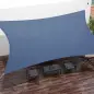 Toldo Vela Rectangular 4x6 m con Anti-UV Anillas de Acero Inoxidable y Cuerdas de Nylon para Jardín Patio Azul