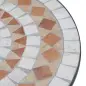 Mesa de Jardín Mesa Mosaico Cerámica y Redonda Mesita de Café para Terraza Balcón Φ60x71cm