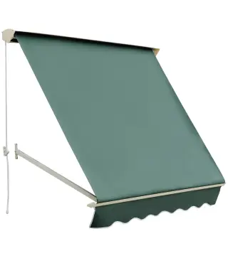 Toldo Manual Retráctil de Aluminio Toldo para Exterior Toldo de Balcón Ángulo Ajustable Impermeable Anti-UV Tela de Poliéster 18
