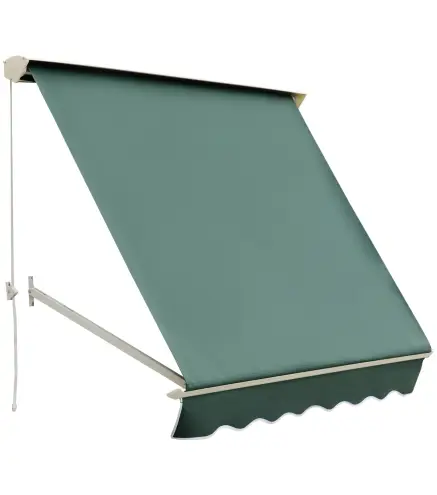Toldo Manual Retráctil de Aluminio Toldo para Exterior Toldo de Balcón Ángulo Ajustable Impermeable Anti-UV Tela de Poliéster 18