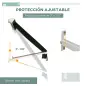 Toldo Manual Retráctil de Aluminio Toldo para Exterior Toldo de Balcón Ángulo Ajustable Impermeable Anti-UV Tela de Poliéster 18