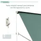 Toldo Manual Retráctil de Aluminio Toldo para Exterior Toldo de Balcón Ángulo Ajustable Impermeable Anti-UV Tela de Poliéster 18