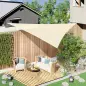 Toldo Vela Triangular 4x4x4 m Vela de Sombra para Jardín Patio Terraza HDPE Anti UV y Transpirable Color Beige