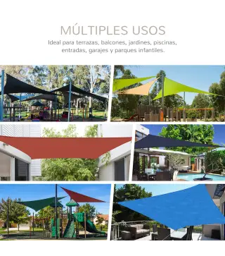 Toldo Vela Triangular 4x4x4 m Vela de Sombra para Jardín Patio Terraza HDPE Anti UV y Transpirable Color Beige