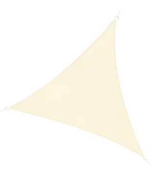 Toldo Vela Triangular 4x4x4 m Vela de Sombra para Jardín Patio Terraza HDPE Anti UV y Transpirable Color Beige