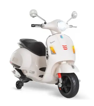Moto Eléctrica para Niños de 3-6 Años con Licencia VESPA Moto de Batería para Niños con Música Velocidad 2-3 km/h y Bocina Carga