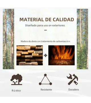 Puente de Jardín de Madera 100x50x37 cm con Barandillas Puente de Arco para Decoración Patio Carga 150 kg Carbonizado