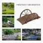 Puente de Jardín de Madera 100x50x37 cm con Barandillas Puente de Arco para Decoración Patio Carga 150 kg Carbonizado