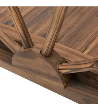 Puente de Jardín de Madera 100x50x37 cm con Barandillas Puente de Arco para Decoración Patio Carga 150 kg Carbonizado