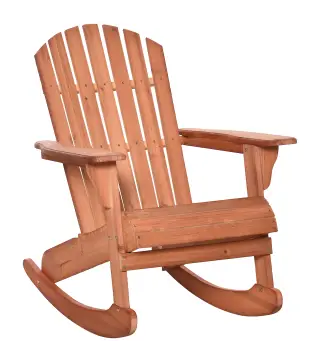 Silla Adirondack de Madera Natural 77x94x97 cm para Jardín Terraza Exterior de Estilo Rústico Carga 130kg Color Teca