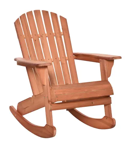 Silla Adirondack de Madera Natural 77x94x97 cm para Jardín Terraza Exterior de Estilo Rústico Carga 130kg Color Teca