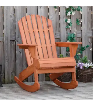 Silla Adirondack de Madera Natural 77x94x97 cm para Jardín Terraza Exterior de Estilo Rústico Carga 130kg Color Teca