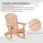 Silla Adirondack de Madera Natural 77x94x97 cm para Jardín Terraza Exterior de Estilo Rústico Carga 130kg Color Teca