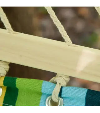 Hamaca Colgante de Jardín para 2 Personas Hamaca Ecológico para Camping con Almohada Carga de 180 kg Rayas Azules y Verdes 3,4x1