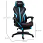 Silla Gaming con Reposapiés Retráctil Silla de Oficina Giratoria Reclinable con Reposacabezas y Altura Ajustable 65x65x119-129 c