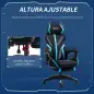 Silla Gaming con Reposapiés Retráctil Silla de Oficina Giratoria Reclinable con Reposacabezas y Altura Ajustable 65x65x119-129 c