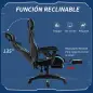 Silla Gaming con Reposapiés Retráctil Silla de Oficina Giratoria Reclinable con Reposacabezas y Altura Ajustable 65x65x119-129 c