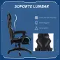 Silla Gaming con Reposapiés Retráctil Silla de Oficina Giratoria Reclinable con Reposacabezas y Altura Ajustable 65x65x119-129 c