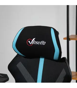 Silla Gaming con Reposapiés Retráctil Silla de Oficina Giratoria Reclinable con Reposacabezas y Altura Ajustable 65x65x119-129 c