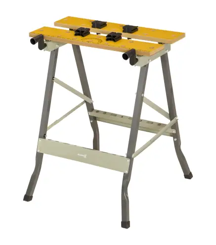 Banco de Trabajo Plegable 4 en 1 Mesa de Trabajo con 4 Abrazaderas 2 Manivelas 62,5x60,5x78,5 cm Natural y Gris