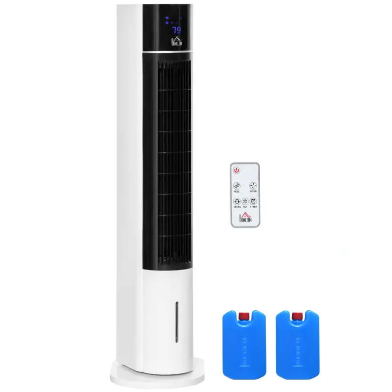 Enfriador de Aire Bajo Consumo 3 en1 Oscilante Humificador con 3L Control Remoto Pantalla LED 3 Velocidades 3 Modos y Temporizad