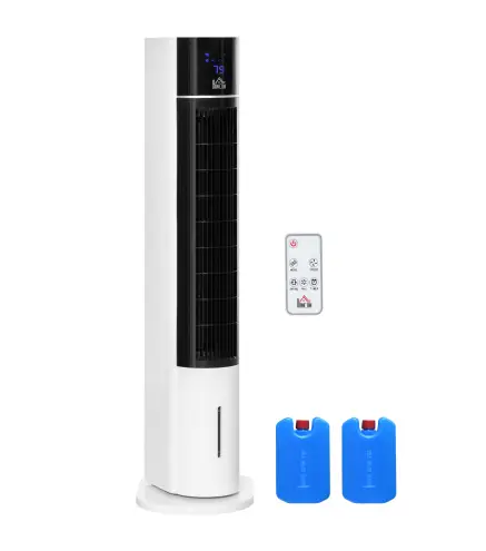 Enfriador de Aire Bajo Consumo 3 en1 Oscilante Humificador con 3L Control Remoto Pantalla LED 3 Velocidades 3 Modos y Temporizad