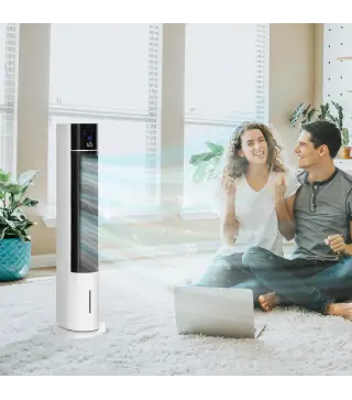 Enfriador de Aire Bajo Consumo 3 en1 Oscilante Humificador con 3L Control Remoto Pantalla LED 3 Velocidades 3 Modos y Temporizad