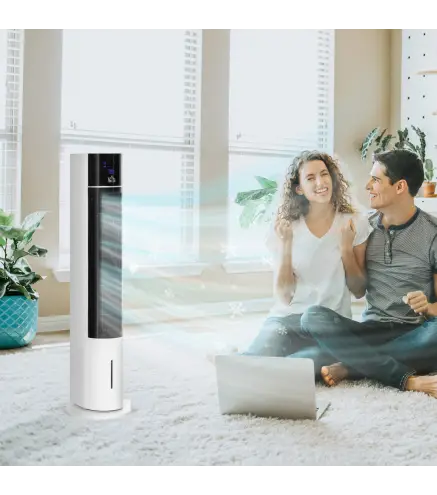 Enfriador de Aire Bajo Consumo 3 en1 Oscilante Humificador con 3L Control Remoto Pantalla LED 3 Velocidades 3 Modos y Temporizad