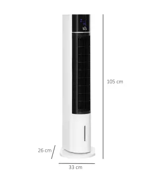 Enfriador de Aire Bajo Consumo 3 en1 Oscilante Humificador con 3L Control Remoto Pantalla LED 3 Velocidades 3 Modos y Temporizad